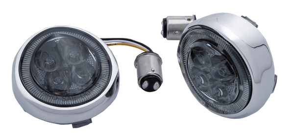 Led Lighted Fang® Front Signal Light Inserts Red, 1, nordicamoto.ro