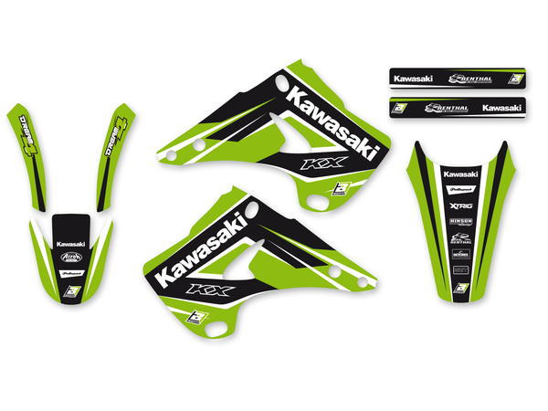 Graphics Kit With Seat Cover Black, Green, 3, nordicamoto.ro