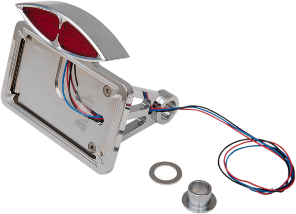 Side-mount Deco Taillight With License Plate Mount Chrome, 1, nordicamoto.ro