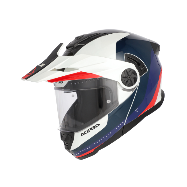 Acerbis Rider Graphic felhajtható sisak, fehér/kék/piros, S méret, 16, nordicamoto.ro