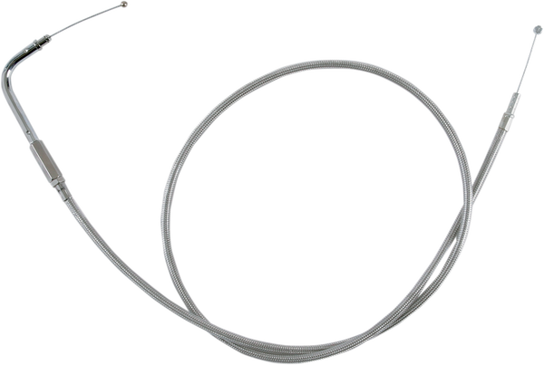 Stainless Braided Idle Cable Silver, 1, nordicamoto.ro