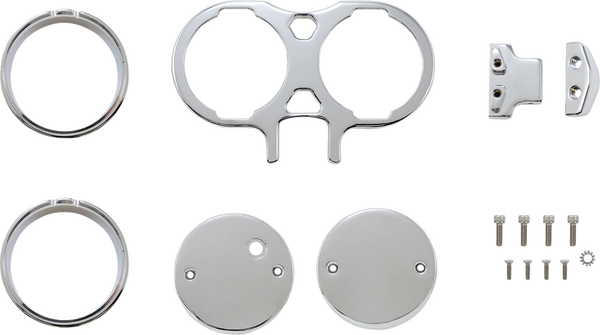 Gauge Mount For Performance Risers With Dual Gauges Chrome, 1, nordicamoto.ro
