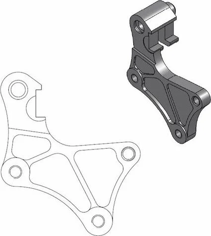 Supermoto utcai tárcsafogó-adapter fekete, 1, nordicamoto.ro