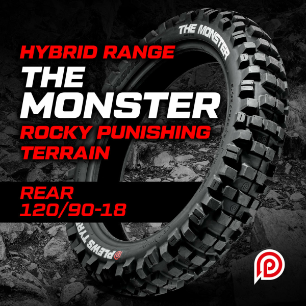 120/90-18 Plews Tyres „The Monster” – terepjáró keverékű gumiabroncs, 1, nordicamoto.ro