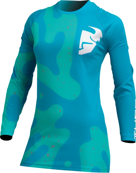 Tricou Dama Thor Sector Disguise Aqua/Teal L, 7, nordicamoto.ro