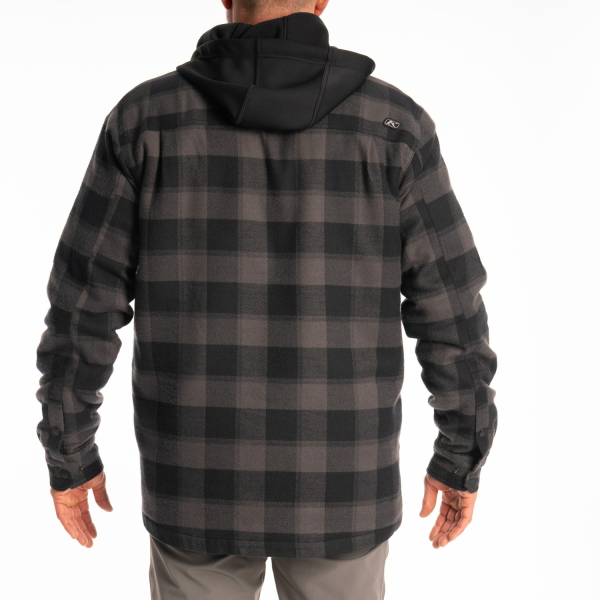 Targhee Fleece Lined Flannel Hoodie Black - Monument (Non-Current), 5, nordicamoto.ro