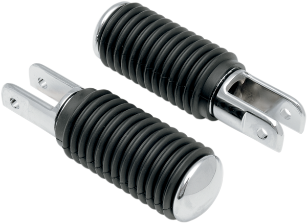Chrome Footpegs With Rubber Sleeves Black Small, 1, nordicamoto.ro