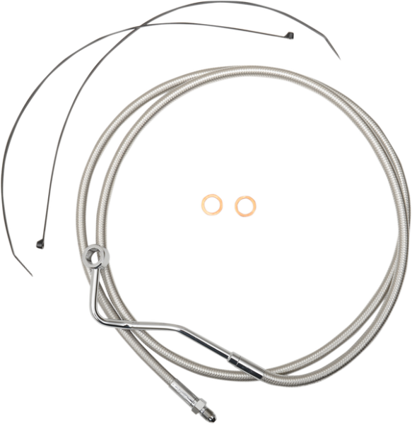 Designer Series Dot Abs-specific Mid Brake Line Kit Silver, Polished, 1, nordicamoto.ro