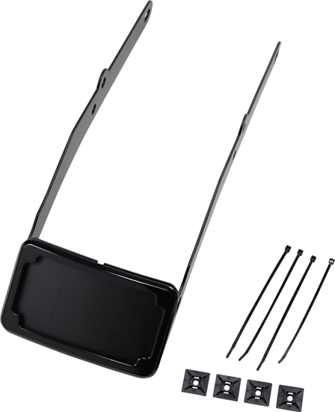 Curved License Plate Frame And Mount With License Plate Light Black, 1, nordicamoto.ro