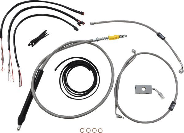Complete Stainless Braided Handlebar Cable/brake Line Kit Silver, 1, nordicamoto.ro