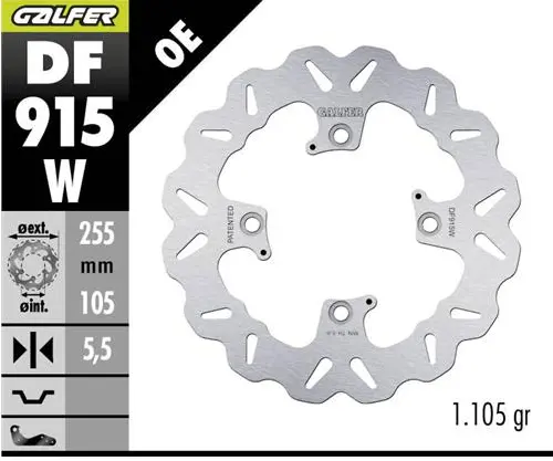 Brake Rotor Fixed Wave Silver, Stainless Steel, 1, nordicamoto.ro