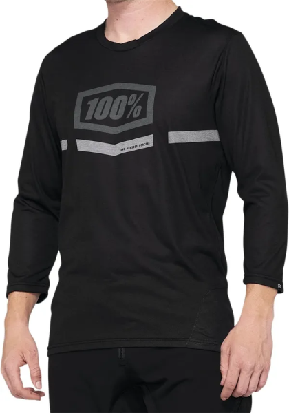 MTB póló, 100% Airmatic, 3/4 ujjú, fekete, M méret, 1, nordicamoto.ro