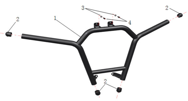 CFMOTO 620 / 625 / 620-625 TOURING ATV elülső védőrudazat – fekete, 4, nordicamoto.ro