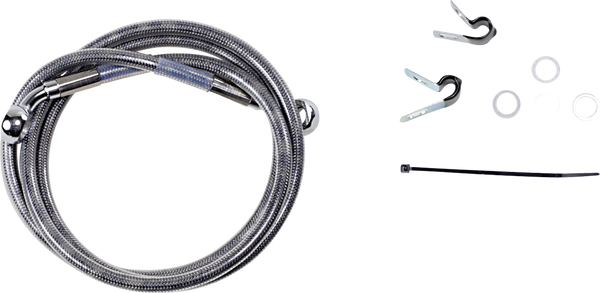 Extended Length Stainless Steel Brake Line Kit Silver, Clear-coated Oversize [+254 mm (10'')], 1, nordicamoto.ro