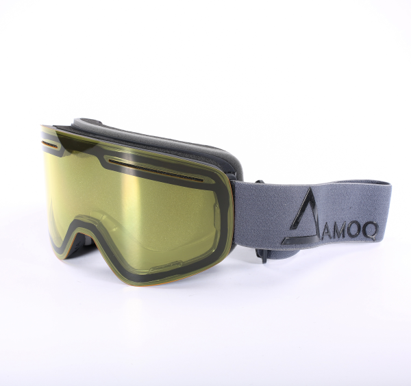 AMOQ Vision Snow Goggles Dark Grey-Black - Yellow, 4, nordicamoto.ro