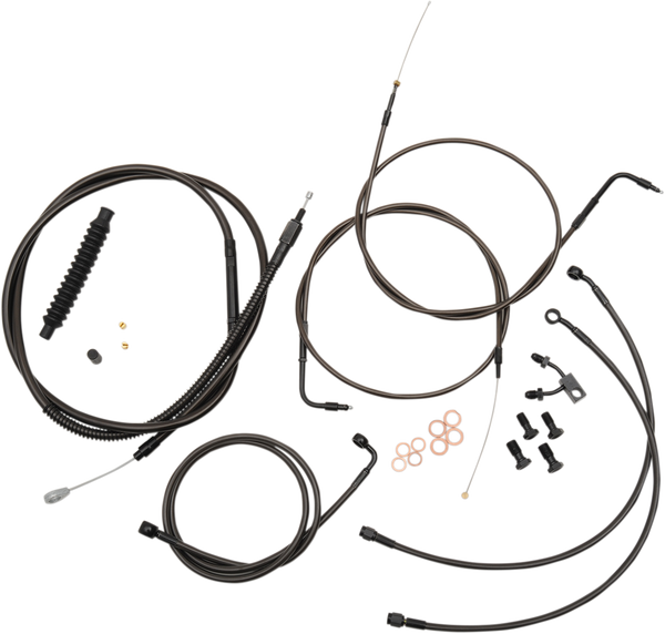 Standard Midnight Braided Handlebar Cable/brake Line Kit Black, 1, nordicamoto.ro