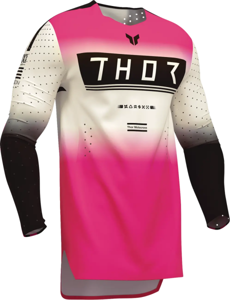 Thor Sportmode Geo póló, rózsaszín/fehér/fekete, M-es méret, 1, nordicamoto.ro