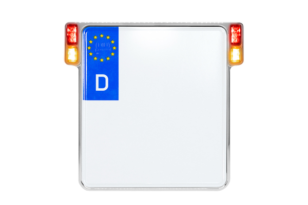 All-in-one 2.0 License Plate Holder W/ Led Plate Lights, Brake And Rear Lights Chrome, 1, nordicamoto.ro