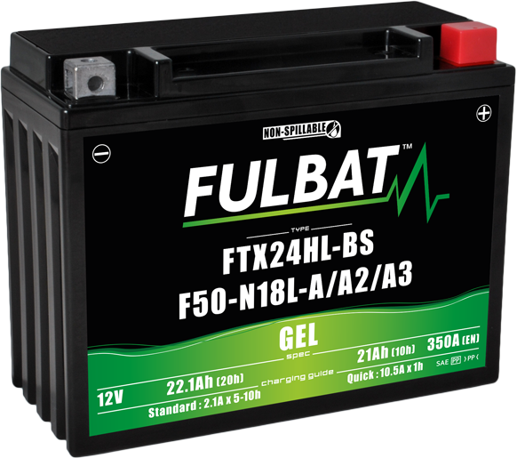 Fulbat FTX24HL-BS 12 V-os, 22,1 Ah-s gél akkumulátor motorkerékpárhoz/ATV-hez, 1, nordicamoto.ro