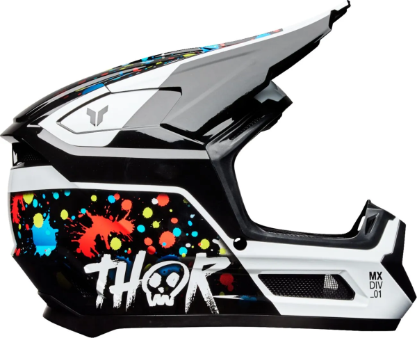 Thor Fleet Splat gyermek sisak – Többszínű/Fehér/Fekete – L-es méret, 6, nordicamoto.ro