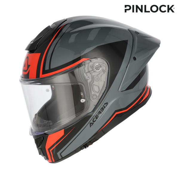 Acerbis Tarmak-X teljes arcú sisak, szürke/piros, M-es méret, 13, nordicamoto.ro