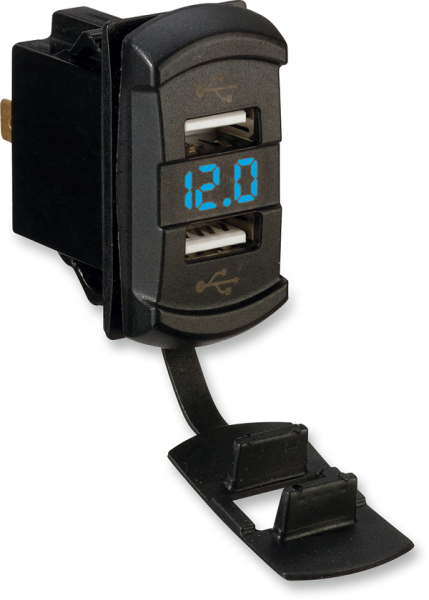 Dual Usb Charger With Voltage Monitor Blue, 1, nordicamoto.ro
