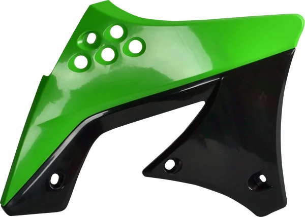 POLISPORT Radiator Covers For Kawasaki Black, Green , 1, nordicamoto.ro