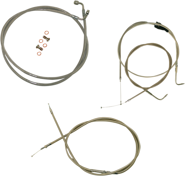Standard Stainless Braided Handlebar Cable/brake Line Kit Silver, 1, nordicamoto.ro