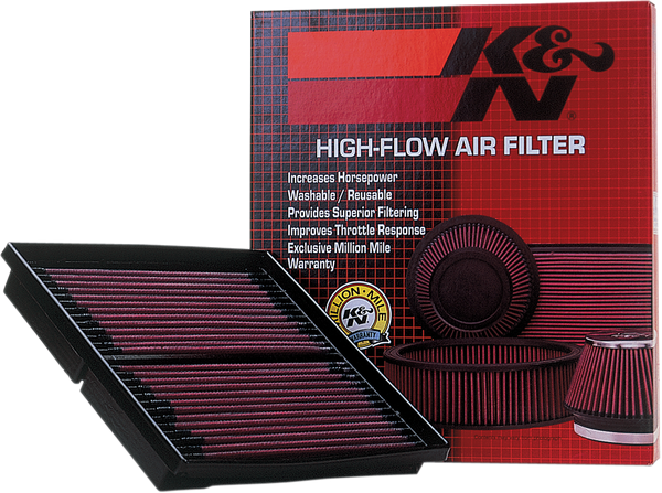 High-flow Air Filter Black, Red, 1, nordicamoto.ro
