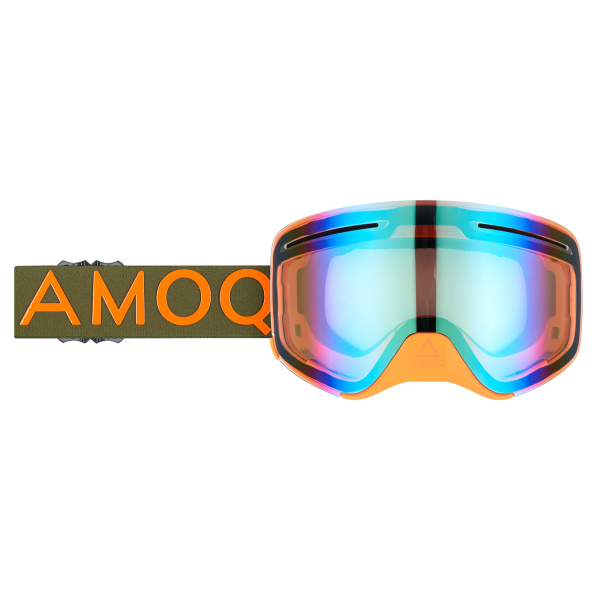 AMOQ Vision Vent+ mágneses védőszemüveg, katonai zöld/narancs – arany tükrös, 1, nordicamoto.ro