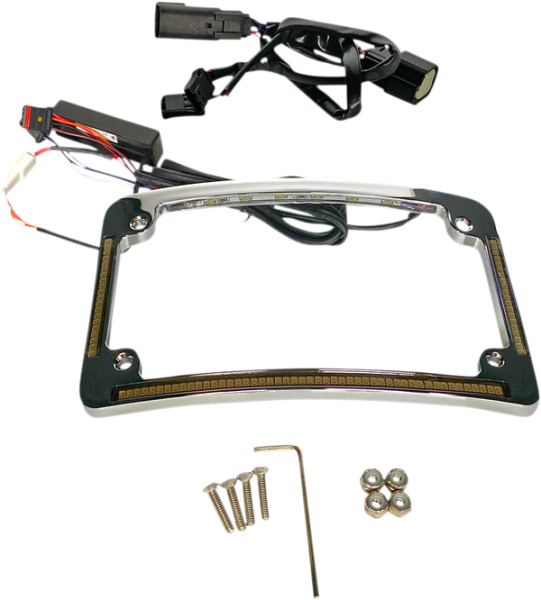 Plug & Play Run/brake/turn Led Radius License Plate Frame Amber, Red, White, 1, nordicamoto.ro