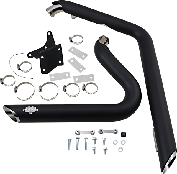 Shortshots Staggered Exhaust System Black, 2, nordicamoto.ro
