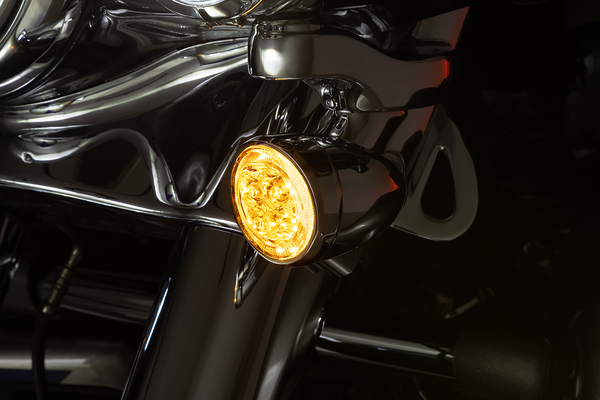 Led Lighted Fang® Front Signal Light Inserts With Bezel Chrome, 4, nordicamoto.ro