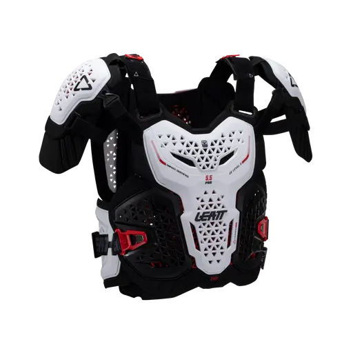 Leatt 5.5 PRO EVO mellkasvédő, fehér, S–M, 5, nordicamoto.ro