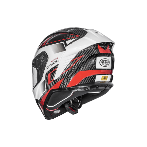 Casca Premier Hyper Carbon sisak, piros/fehér, 2XL, 3, nordicamoto.ro