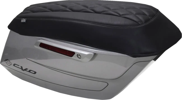 Deluxe Diamond Saddlebag Lid Covers Black, 1, nordicamoto.ro