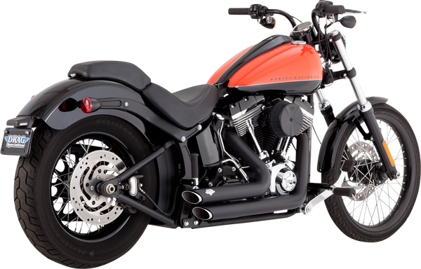 Shortshots Staggered Exhaust System Black, Matte Black, 2, nordicamoto.ro
