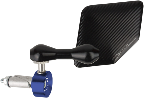 Halo Stainless Steel Bar End Mirror Black, 1, nordicamoto.ro