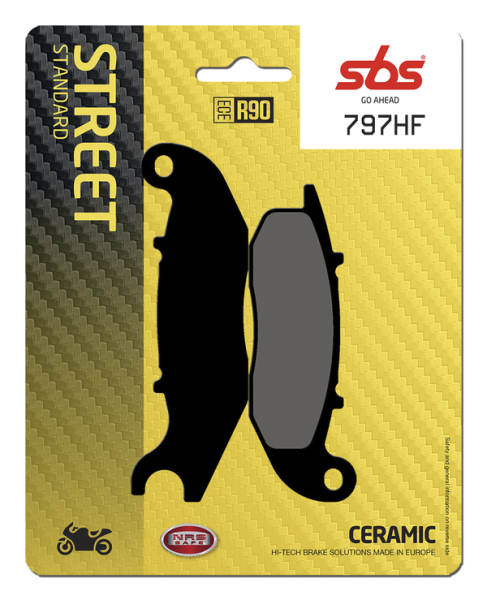 Hf Street Ceramic Organic Brake Pads, 1, nordicamoto.ro