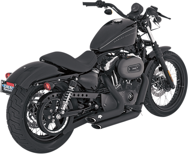 Shortshots Staggered Exhaust System Black, 2, nordicamoto.ro
