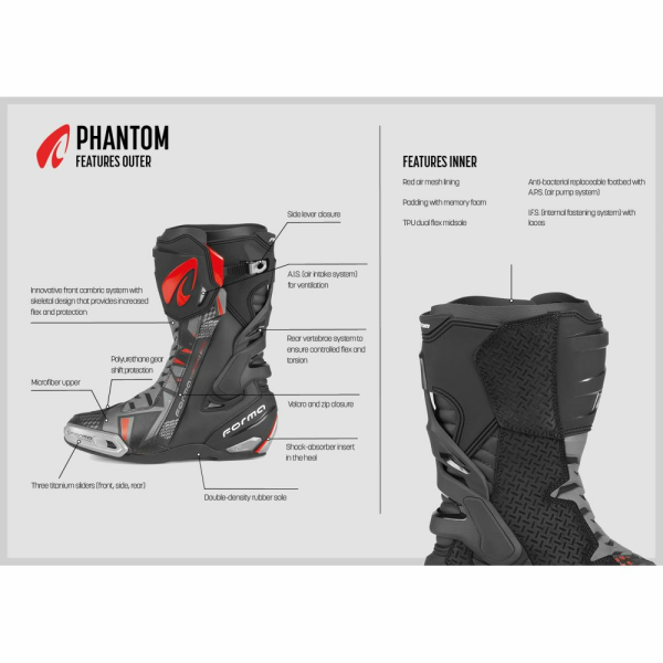 Forma Phantom Negru csizma FORV310-99, 41-es méret, 2, nordicamoto.ro