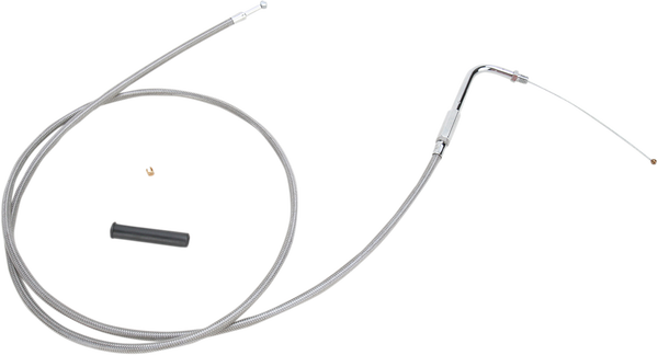 Stainless Braided Throttle Cable Silver, 1, nordicamoto.ro