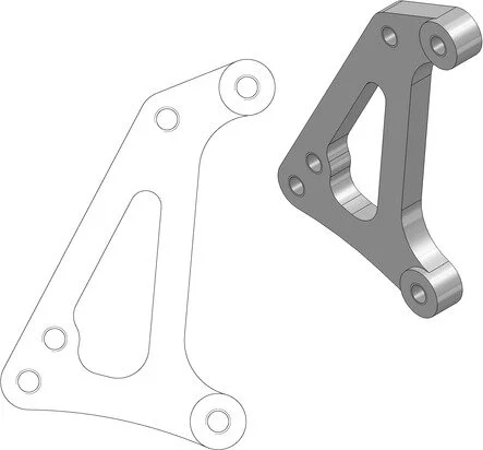 Supermoto versenyrotor-adapter tartó, fekete, 3, nordicamoto.ro