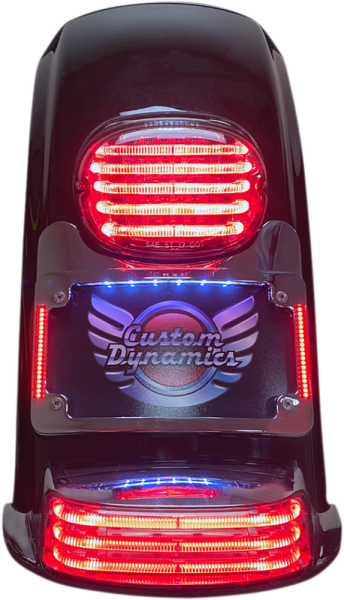 Turn Signal Eliminator With Tri Radius Illuminated Plate Frame Amber, White, 1, nordicamoto.ro
