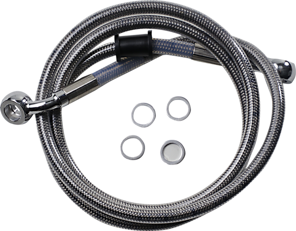 Extended Length Stainless Steel Brake Line Silver, Clear-coated Oversize [+51 mm (2'')], 1, nordicamoto.ro