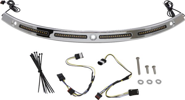 Genesis® 4 Dynamic Led Batwing Windshield Trim Chrome, 1, nordicamoto.ro
