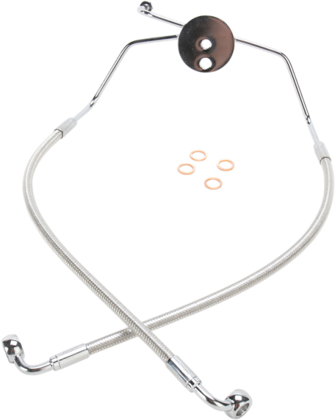 Designer Series Dot Front Lower Brake Line Kit Silver, Polished, 1, nordicamoto.ro