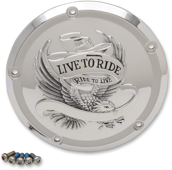 Live To Ride Derby Cover Chrome, 2, nordicamoto.ro