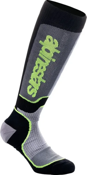 Sosete Alpinestars MX Plus fekete/szürke/sárga S, 1, nordicamoto.ro