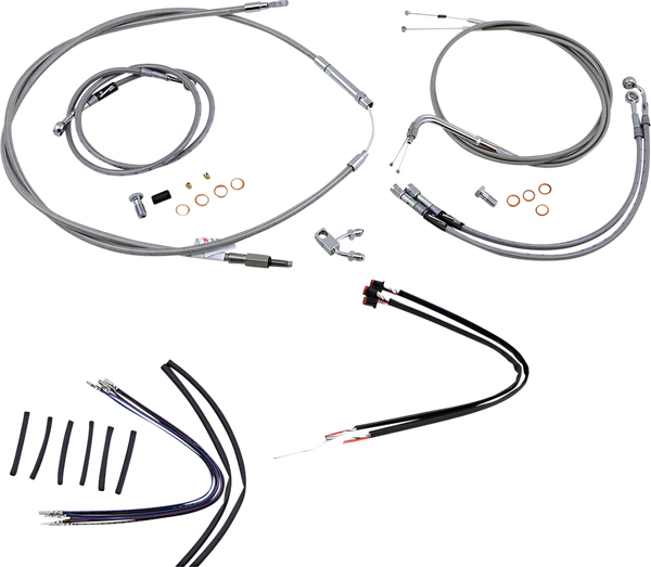 Complete Stainless Braided Handlebar Cable/brake Line Kit Silver, 1, nordicamoto.ro